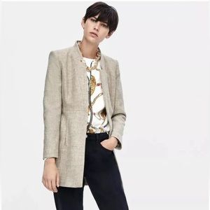 Zara 100% Wool Inverted Lapel Jacket.Size S.Excellent condition